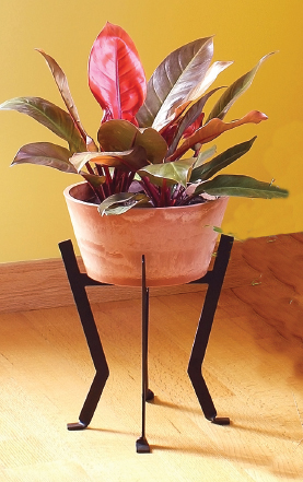 Wrought Iron Plant Stand with Copper Planter Container